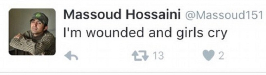 Masud Hasani tvitovao o ranjavanju