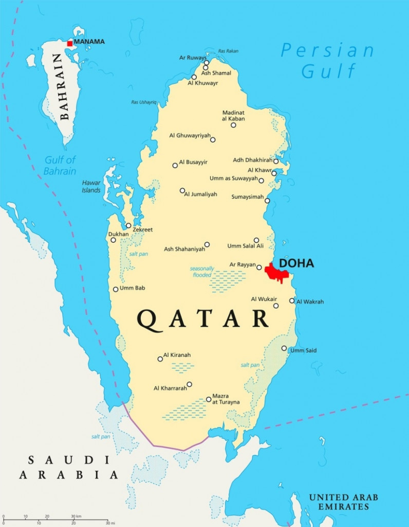 Katar Doha mapa Arabijsko poluostrvo