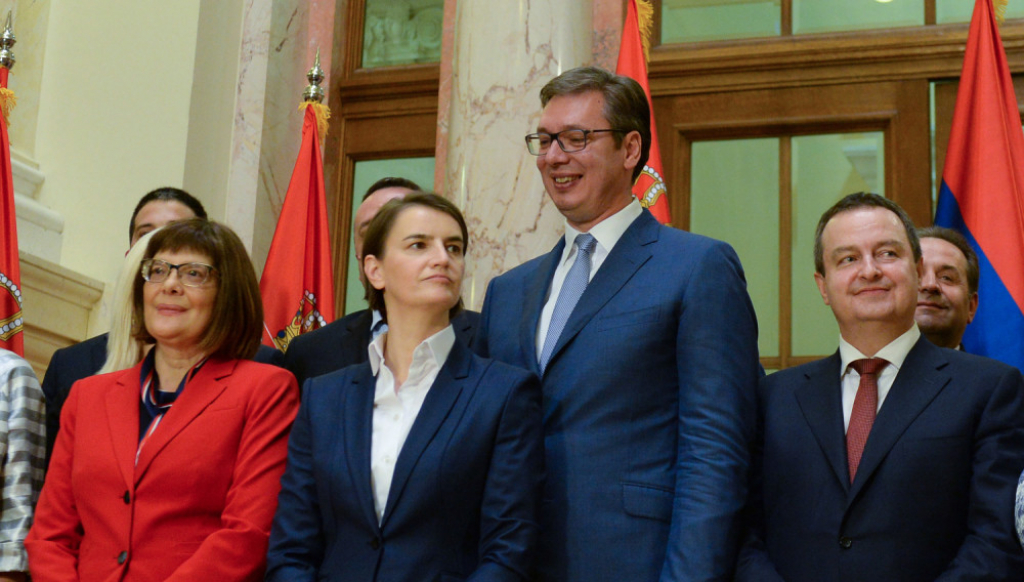Maja Gojković, Ana Brnabić, Aleksandar Vučić i Ivica Dačić