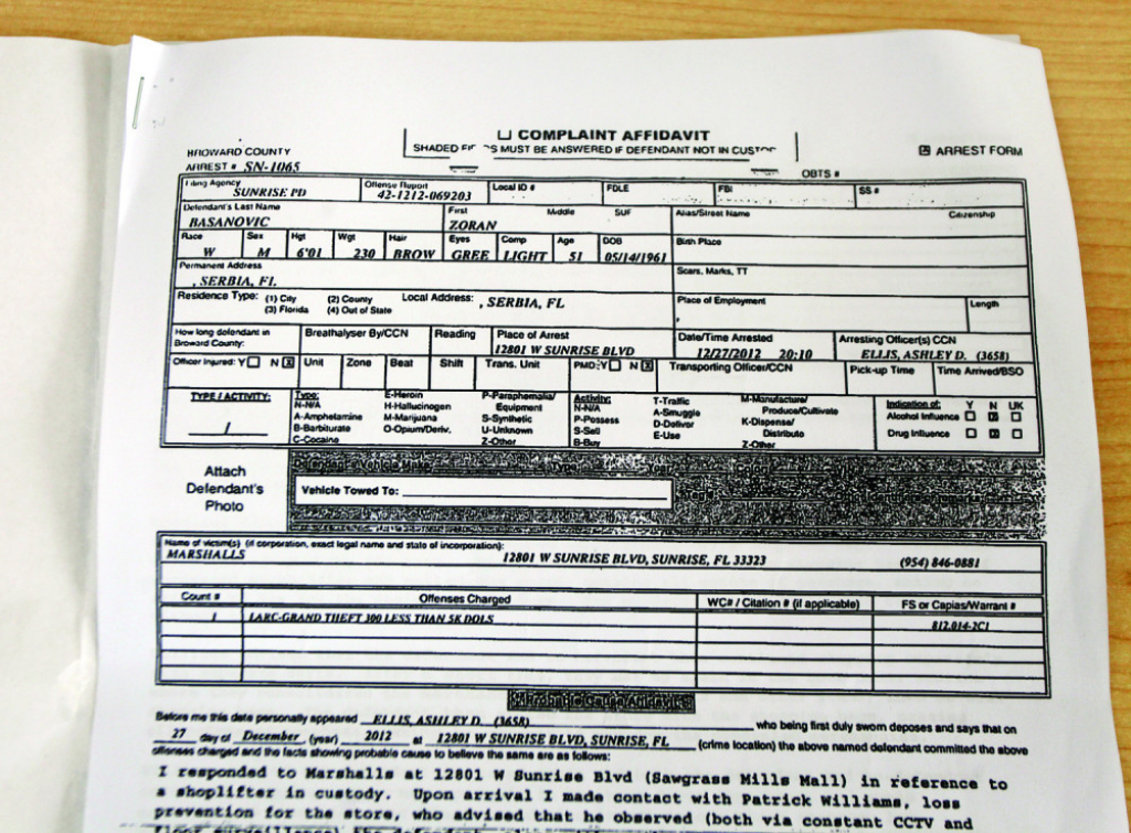 Izveštaj policije sa Floride