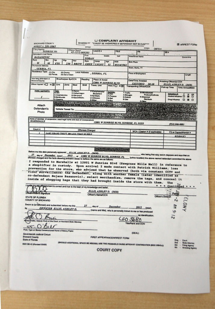 Izveštaj policije sa Floride