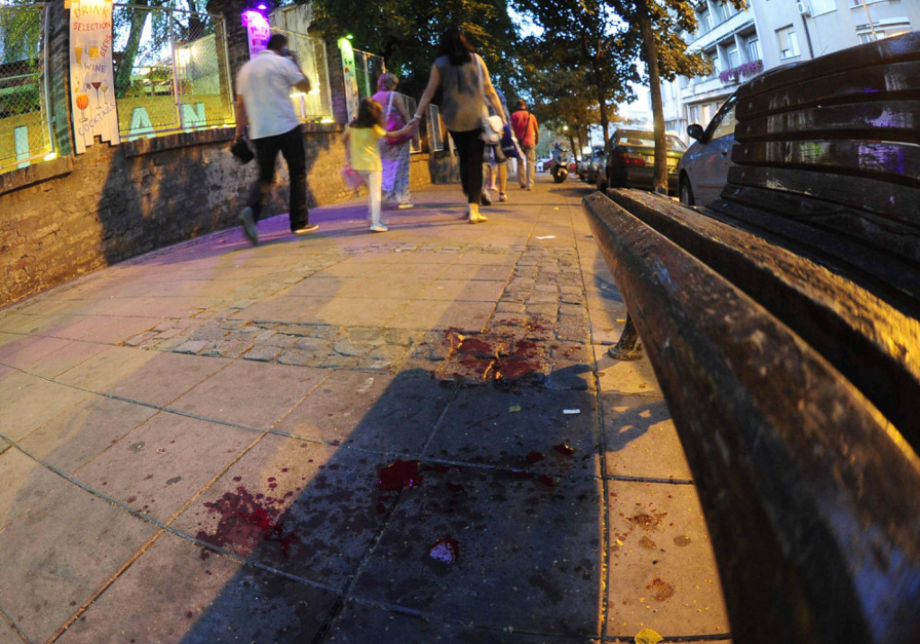 Mesto napada u Cetinjskoj ulici