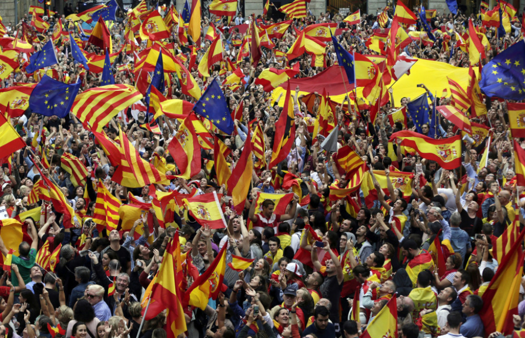 Protest protivnika referenduma u Kataloniji