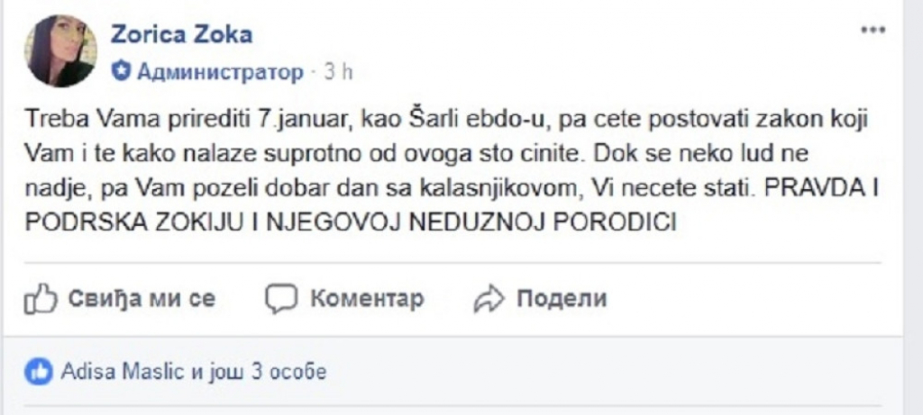 Pretnje Zorice Mitrović