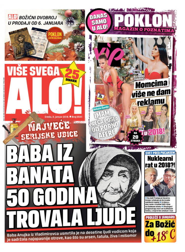 Naslovna za 3. januar 2018.