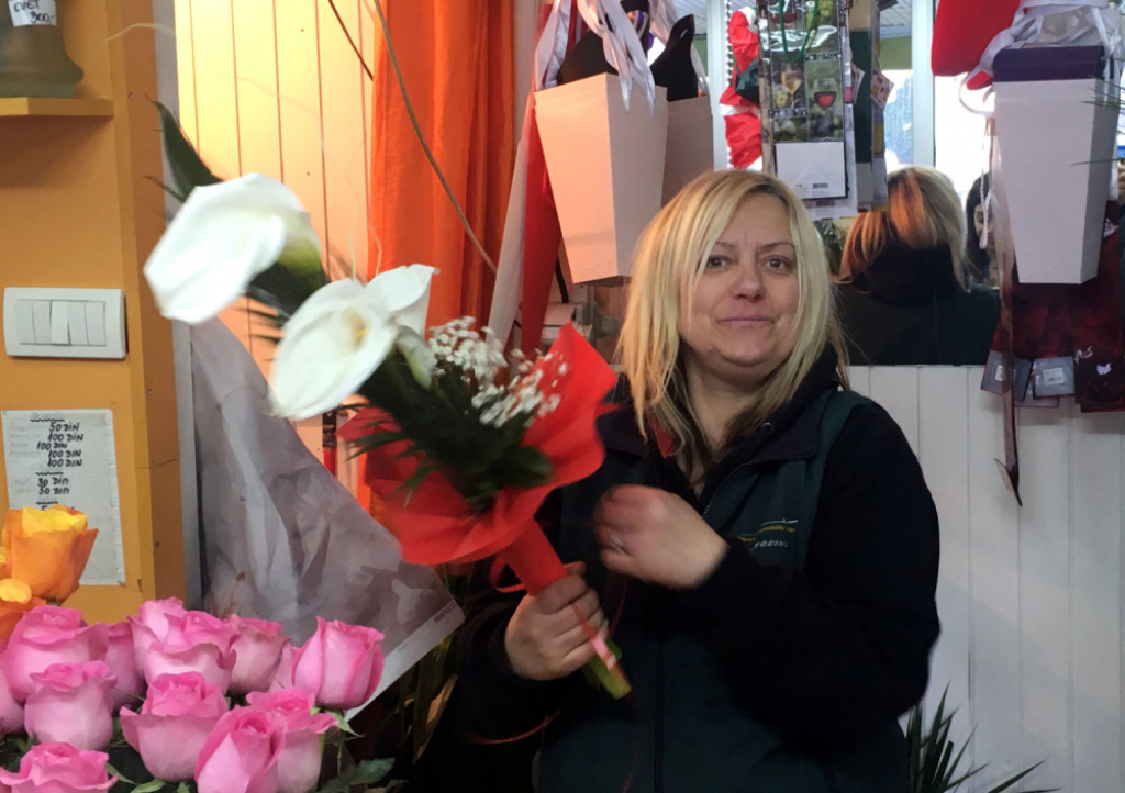 Valentina, Božić, rad, cvećara