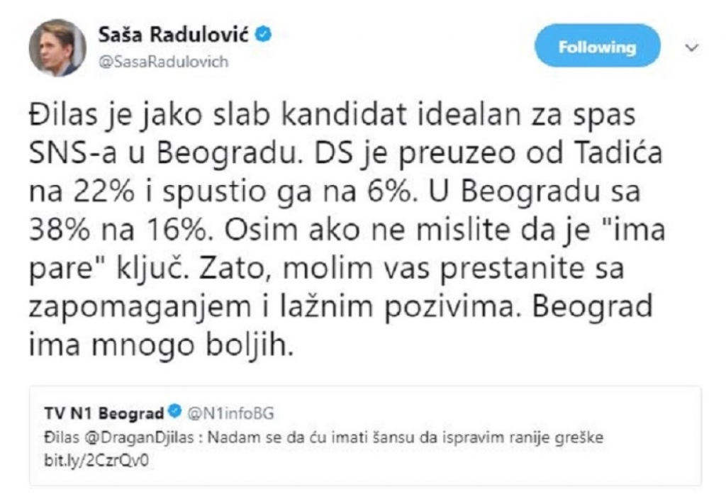 Đilas razbesneo Radulovića