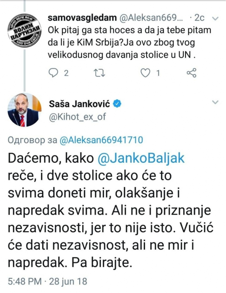 Jankovićev tvit