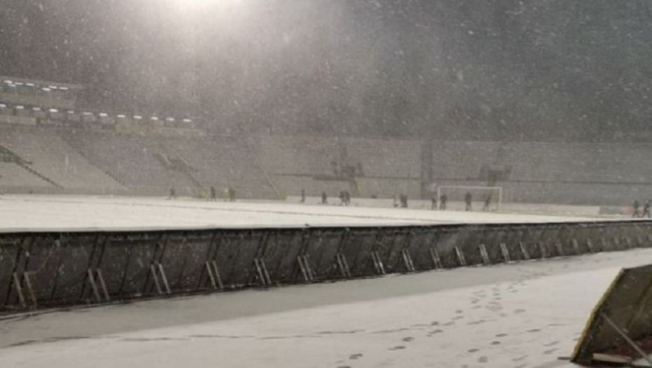 Sneg na stadionu Partizana
