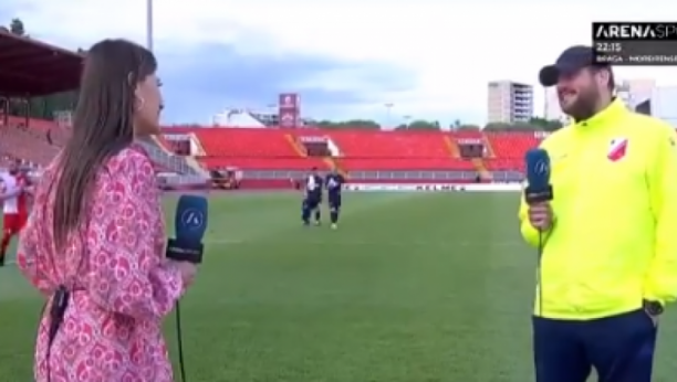 JAKO SI LEPA DANAS!  Voditeljka Lalatovića pitala za utakmicu, a on joj delio komplimente! (VIDEO)