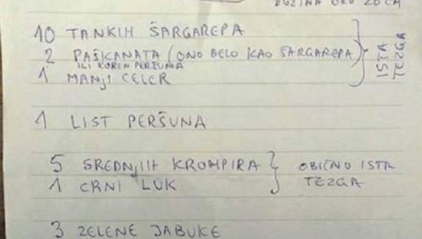 "KARFIOL - ONO BELO!" Žena poslala muža na pijacu, zbog spiska koji mu je dala smeje se cela Srbija!