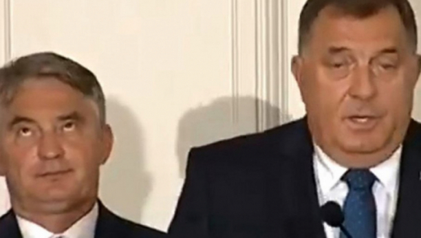 SKANDAL U BOSNI Pogledajte šta je Komšić radio dok je Dodik govorio pored Erdogana (VIDEO)