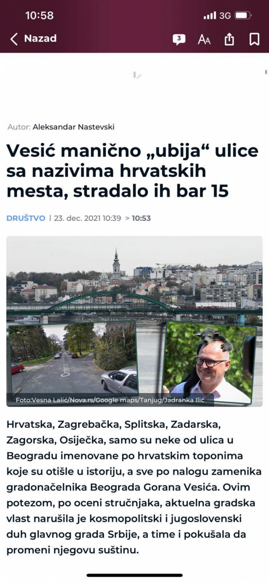MARINIKA I ĐILAS BESNI NA VESIĆA Hoćemo Beograd pun hrvatskih ulica, šta tebe briga što u Hrvatskoj proganjaju Srbe