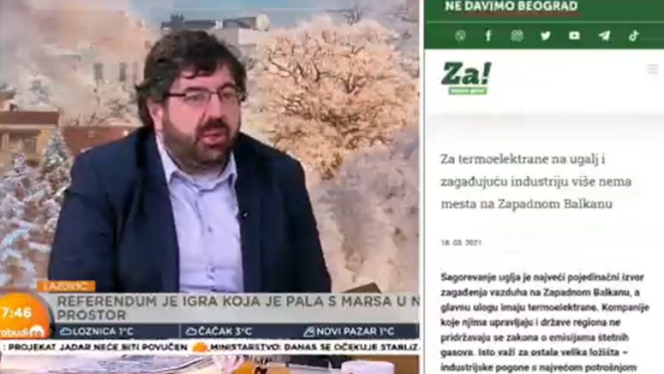 PRAVI PRIMER LICEMERNOG FEJK EKOLOGA Lazović se buni zbog kvara na termoelektrani, a on hteo da ih zatvara!