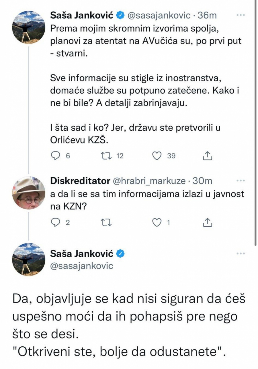 SITUACIJA ALARMANTNA Saša Janković, Vučićev politički protivnik, potvrdio: Planovi za atentat na predsednika su stvarni!