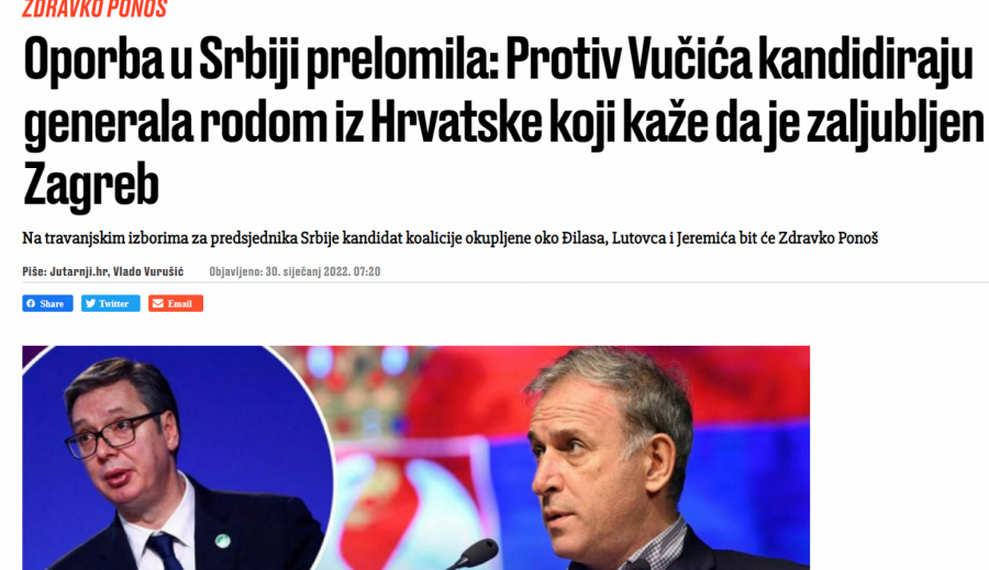 HRVATSKI MEDIJI Protiv Vučića kandiduju generala zaljubljenog u Zagreb! (FOTO)