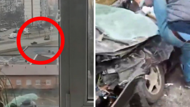DRAMATIČNI SNIMCI IZ KIJEVA Tenk prešao preko automobila, ljudi izvlače čoveka iz olupine (VIDEO)