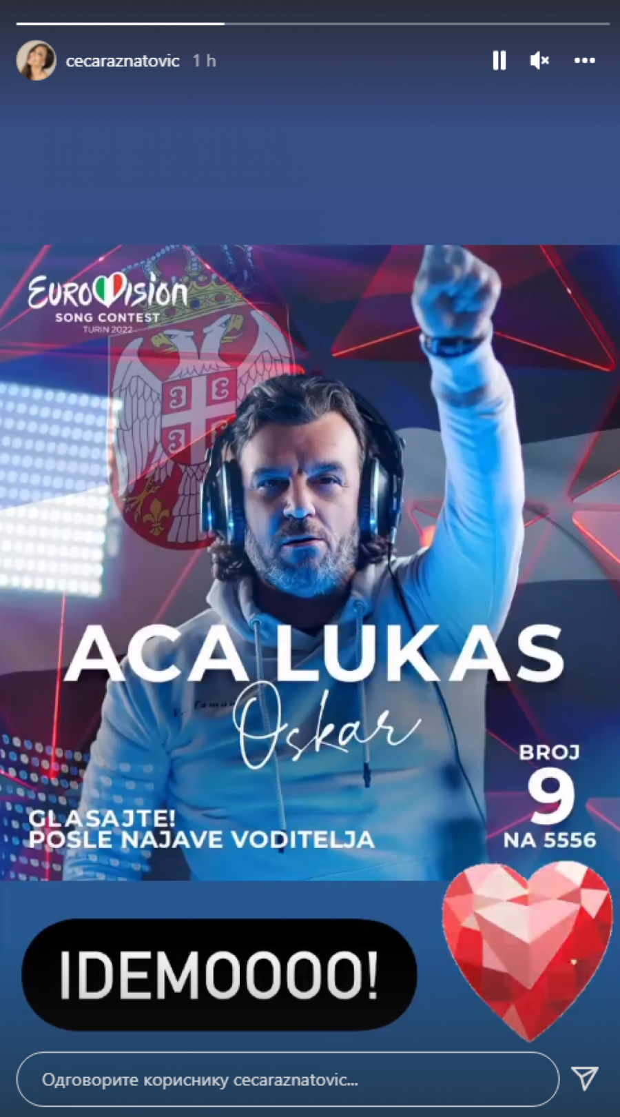 VERUJE U NJEGA! Ceca Ražnatović javno podržala Acu Lukasa u pohodu na njegovu pobedu na izboru za pesmu Evrovizije! (FOTO)