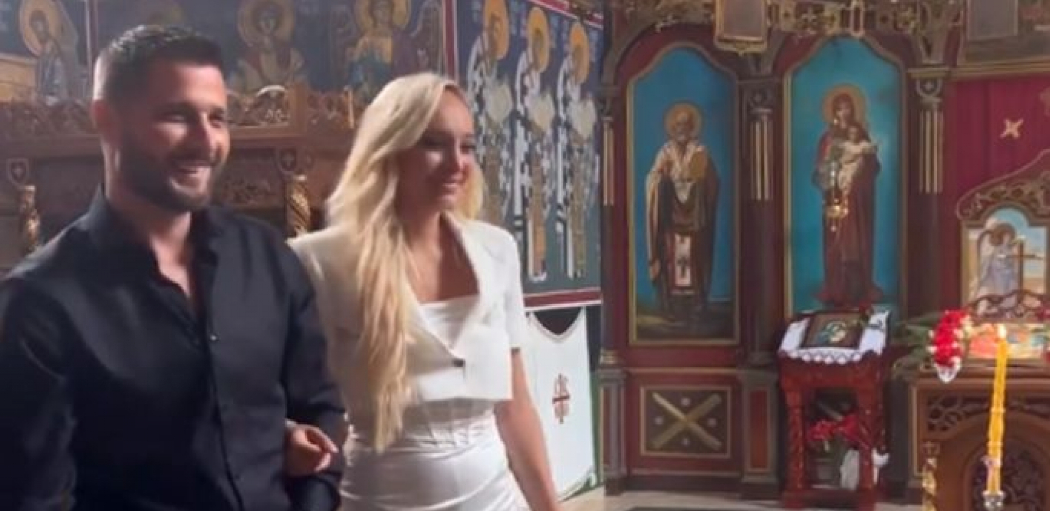 LUNA I MARKO KRSTILI ĆERKU Bivši zadrugari obučeni kao na venčanju, ovo su prve scene iz hrama, a evo i ko im je kum (FOTO/VIDEO)