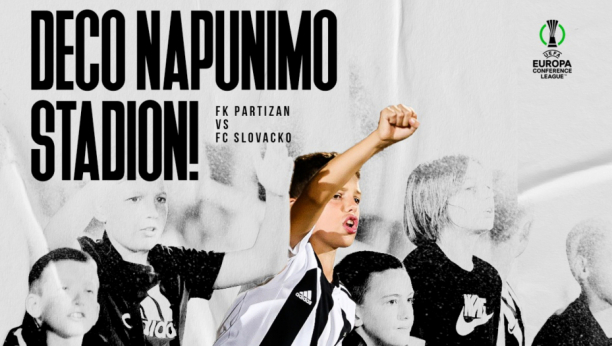 CRNO-BELI ZOVU NAJMLAĐE Partizan želi pun stadion protiv Slovackog, uputio poziv svim školama