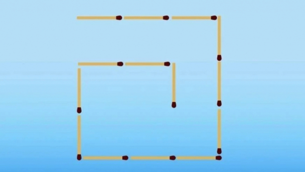TEST INTELIGENCIJE Možete pomeriti samo dve šibice da biste dobili dva kvadrata