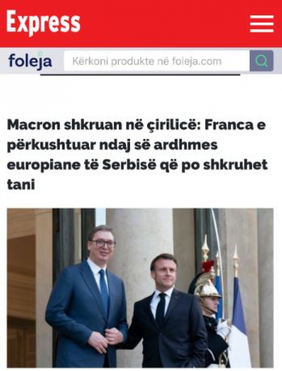 Albanski mediji o Vučićevoj poseti Parizu