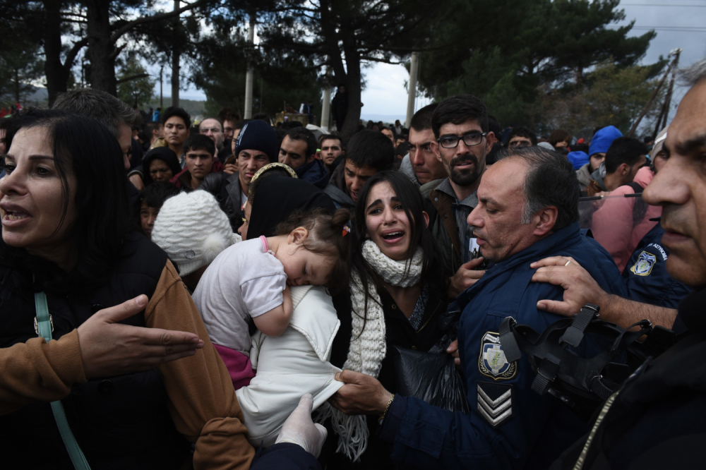 Izbeglice na granici Makedonije