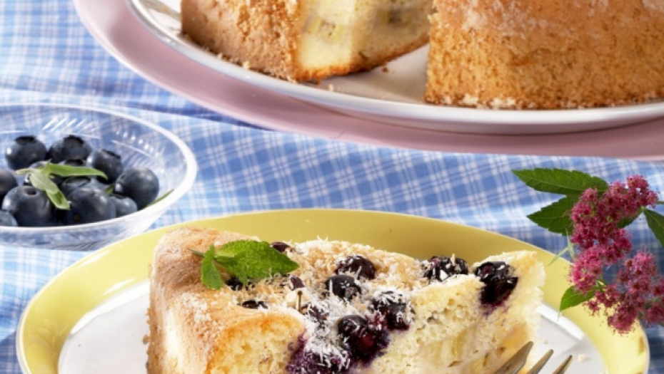 Voćna torta, borovnice, kolač, kokos