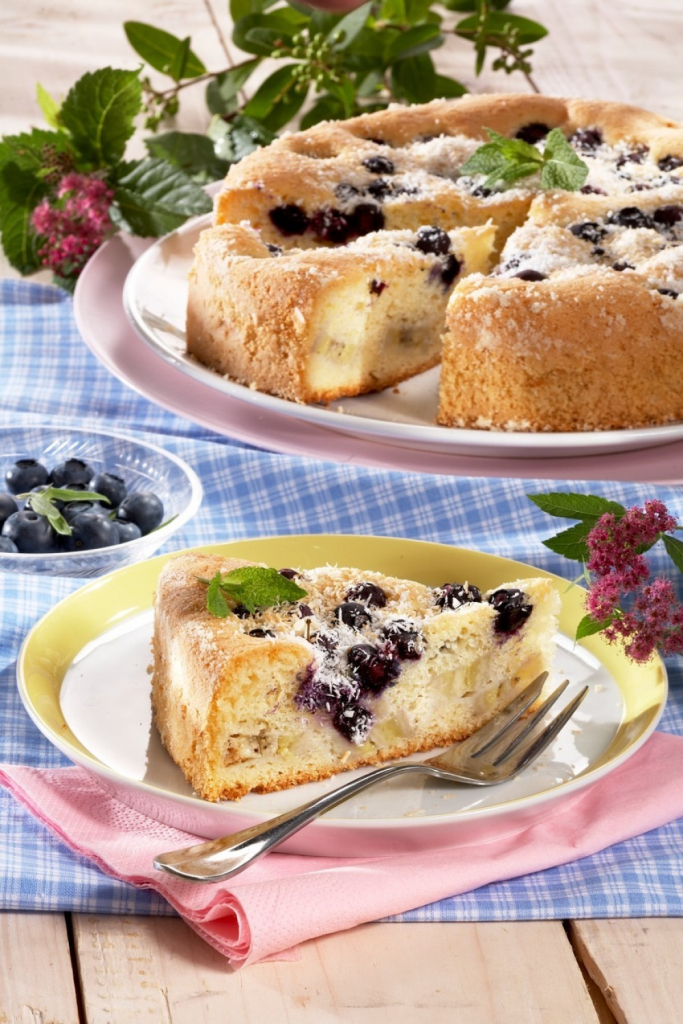 Voćna torta, borovnice, kolač, kokos