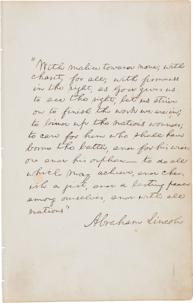 Dokument s potpisom Abrahama Linkolna