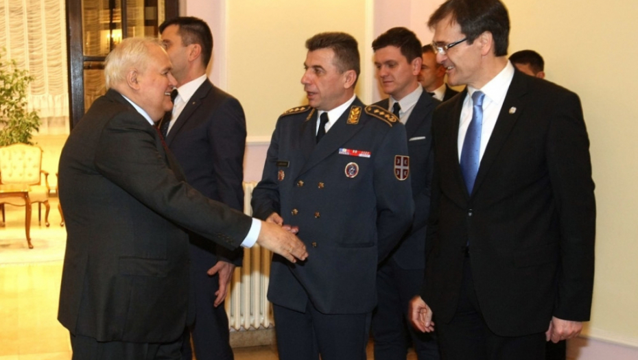 Milan Milutinović na prijemu Ministarstva odbrane