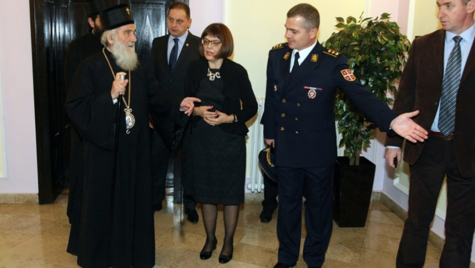 Partijarh i Maja Gojković na prijemu Ministarstva odbrane