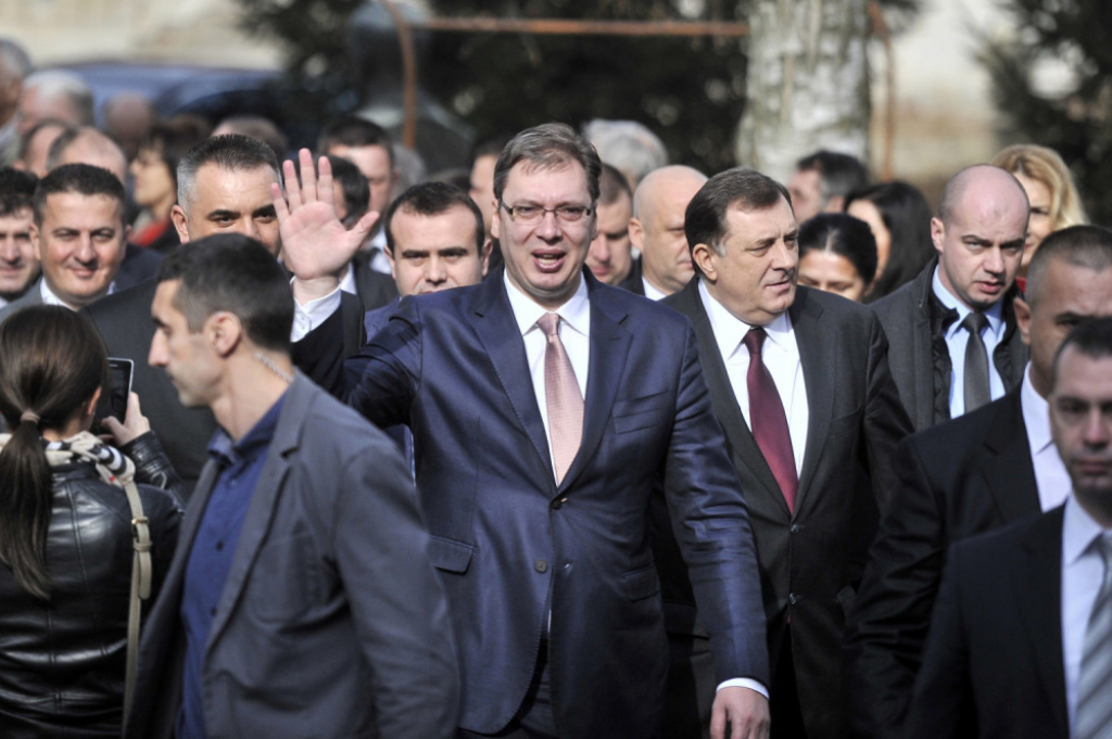 Vučić i Dodik na otvaranju škole u Crkvini