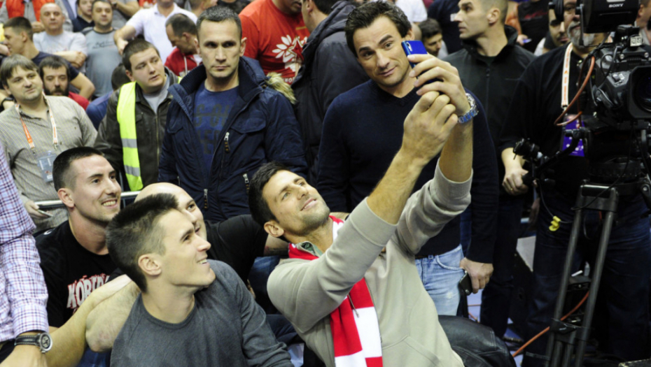 Novak Đoković na utakmici Crvena zvezda - Cedevita