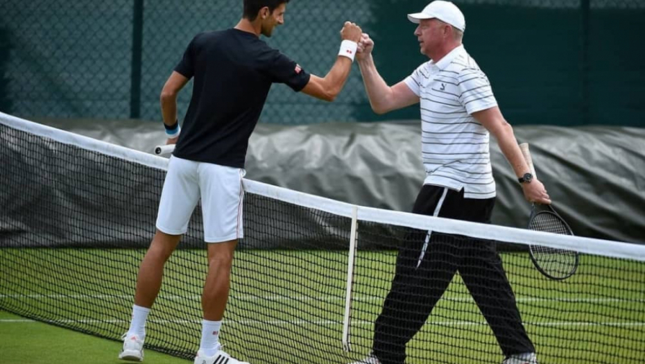 Đoković i Beker na treningu na Vimbldonu
