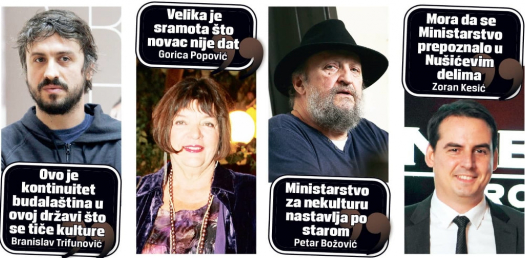 Poznati glumci ogorčeni ponašanjem ministra Tasovca