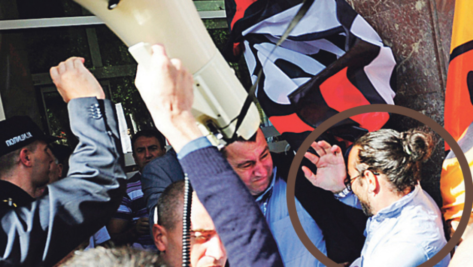 Simon Simonović na demonstracijama