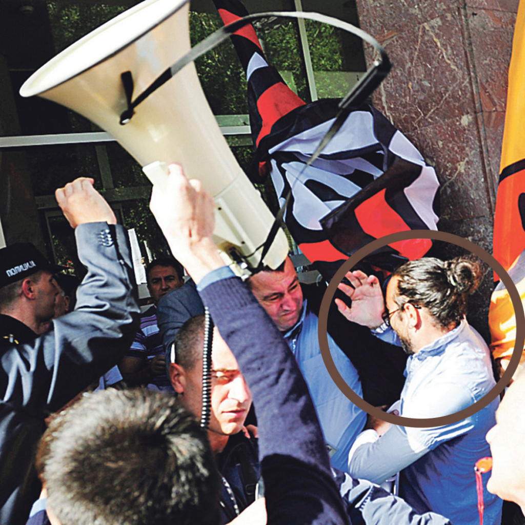 Simon Simonović na demonstracijama