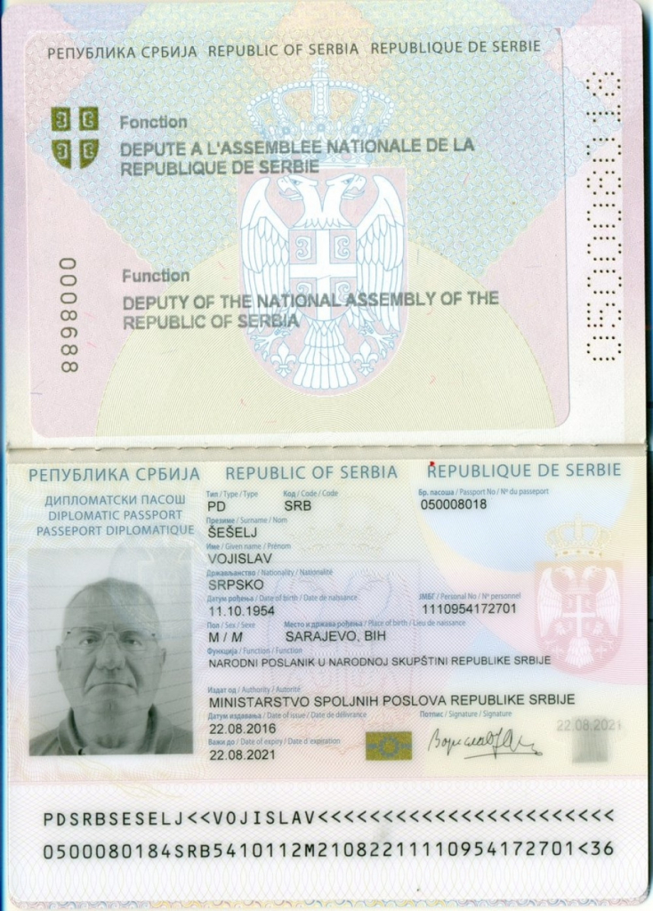 Šešeljev pasoš