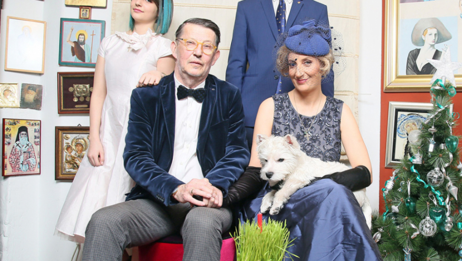 Isidora Bjelica sa porodicom