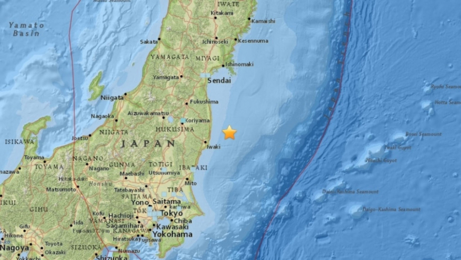 Fukušima zemljotres 22.11.2016.