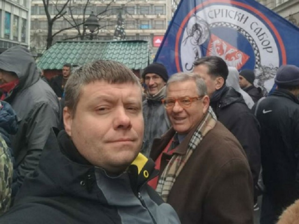 Nemanja Ristić na skupu u Beogradu