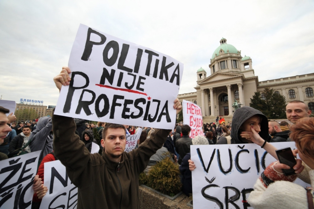 Protest protiv diktature u Beogradu, četvrti dan