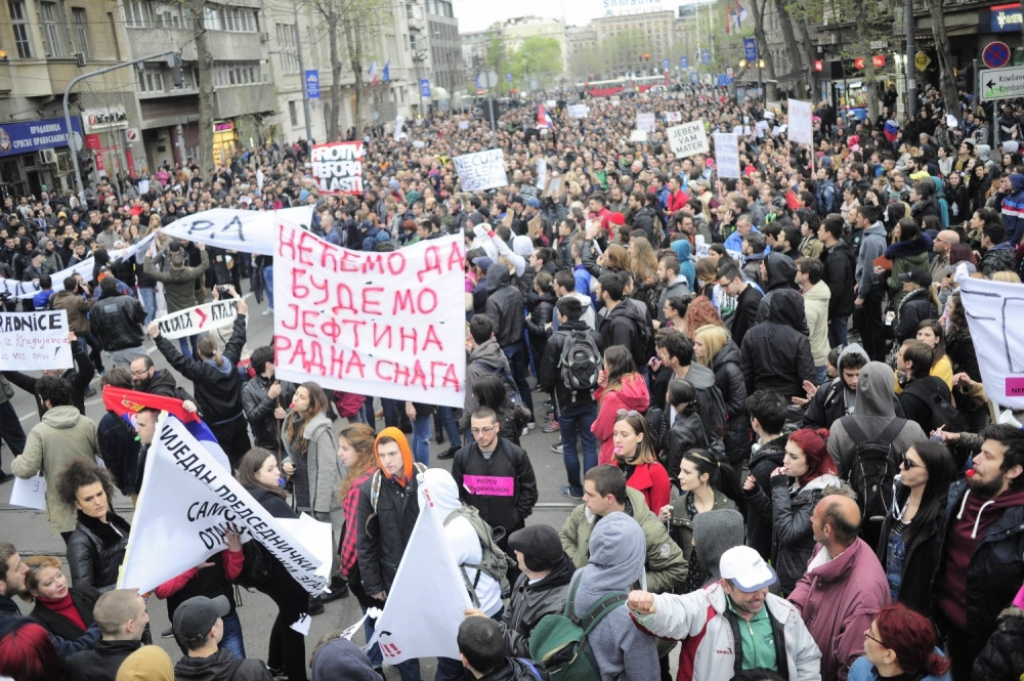 Protest protiv diktature u Beogradu, četvrti dan