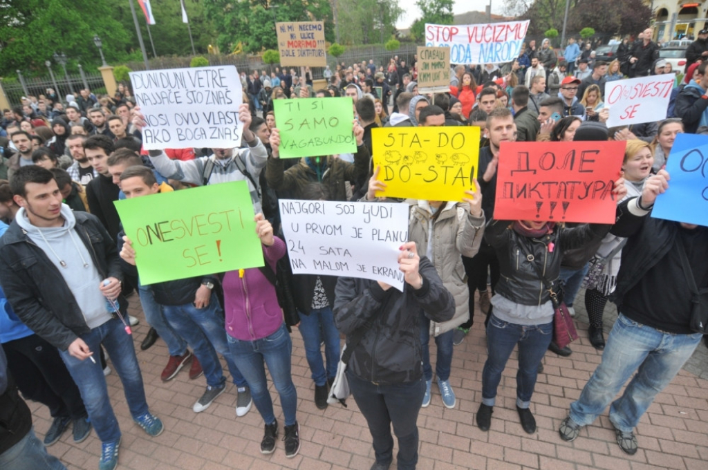 Protest protiv diktature u Novom Sadu, četvrti dan