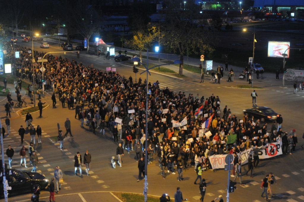 Protest protiv diktature u Novom Sadu, četvrti dan