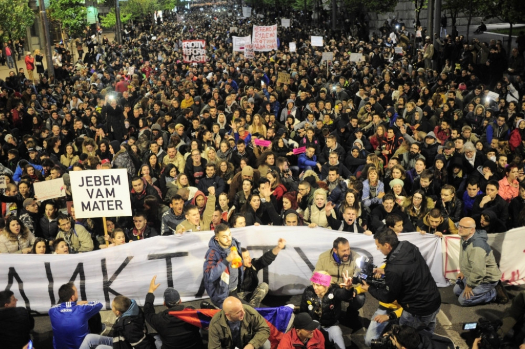 Protest protiv diktature u Beogradu, četvrti dan