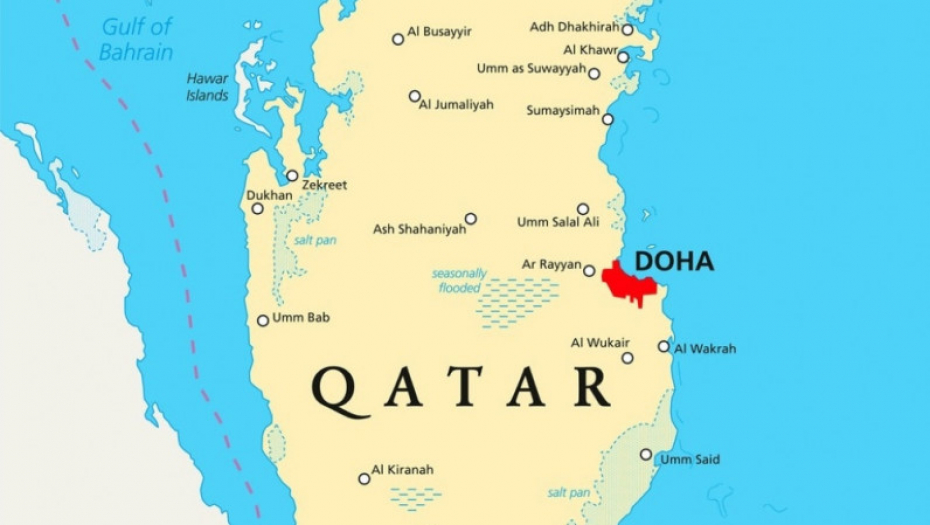 Katar Doha mapa Arabijsko poluostrvo
