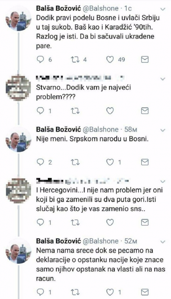 Božović napao Dodika