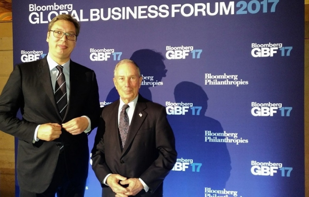 Predsednik Vučić sa Majklom Blumbergom